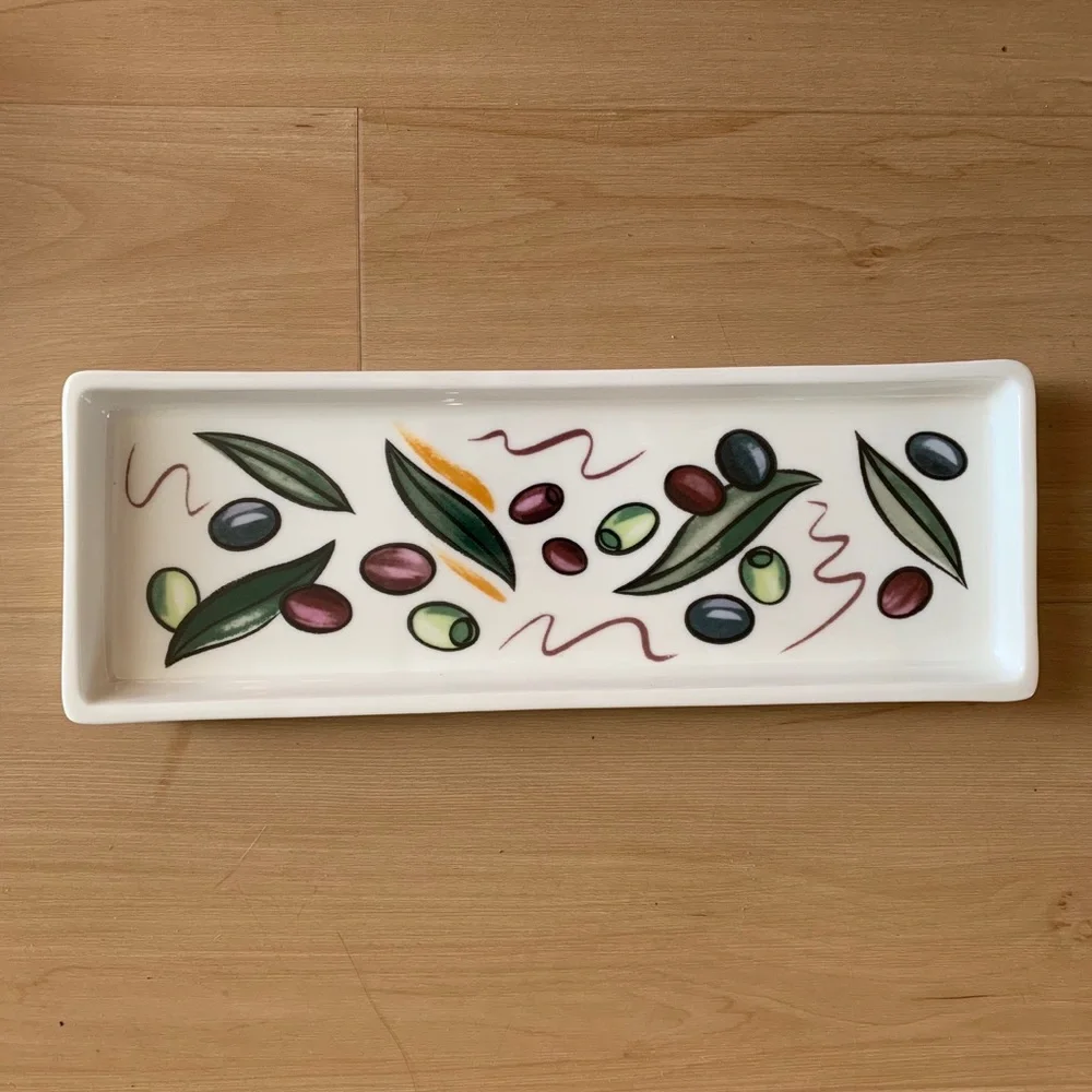 VINTAGE CHINA PORCELAIN BREAD & OIL DIPPING SET 2 SPREADERS